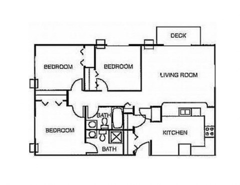 a floor plan of a house with a kitchen and a living room